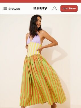 Fenareta Anthropologie Olympia drop waist maxi dress